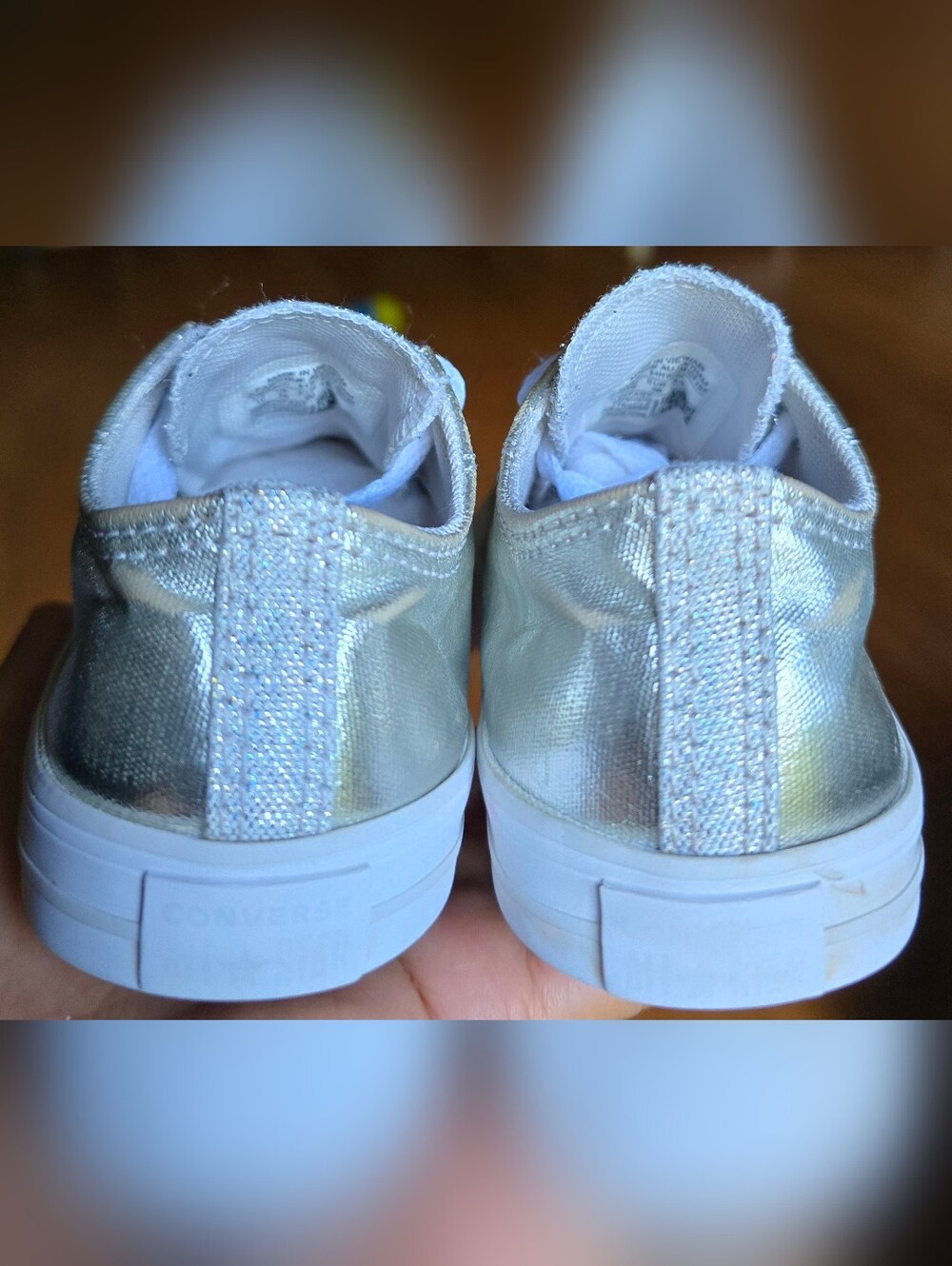 Sz 10 Toddler Girl's CONVERSE CTAS DAINTY LUCKY METALLIC Casual Shoes - Picture 5 of 8